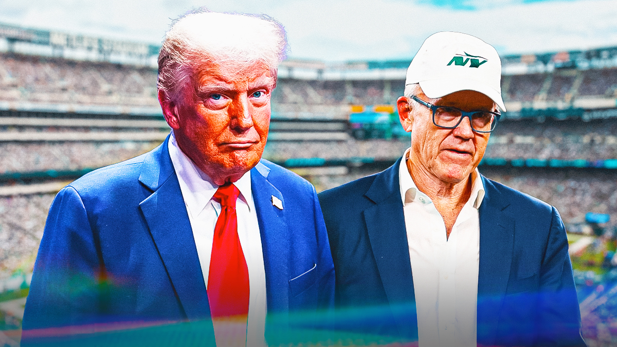 Donald Trump beside Woody Johnson