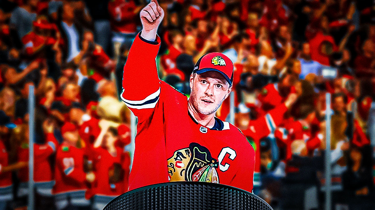 Blackhawks captain Jonathan Toews acknowledging the fans in his final game (to date)