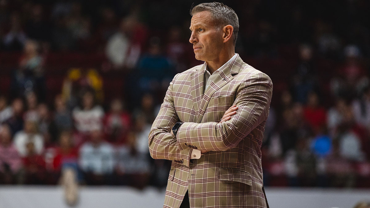 Alabama Crimson Tide head coach Nate Oats during the first half against the Creighton Bluejays at Coleman Coliseum.