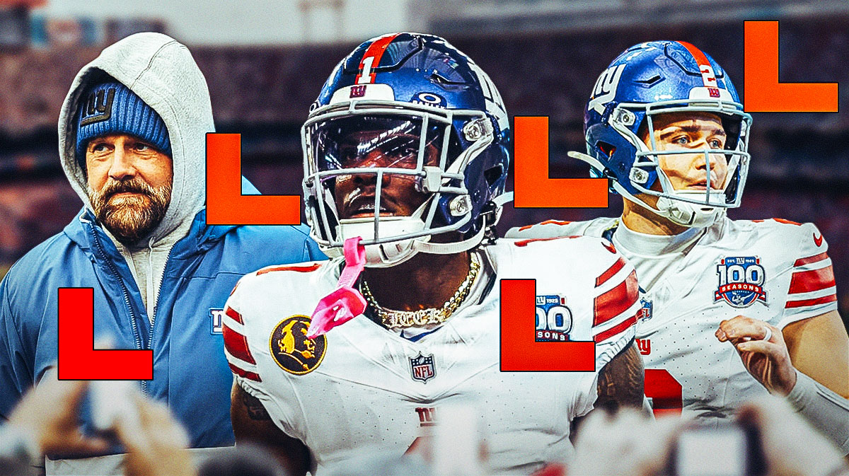 Giants Brian Daboll, Malik Nabers, and Drew Lock with "L"s all around