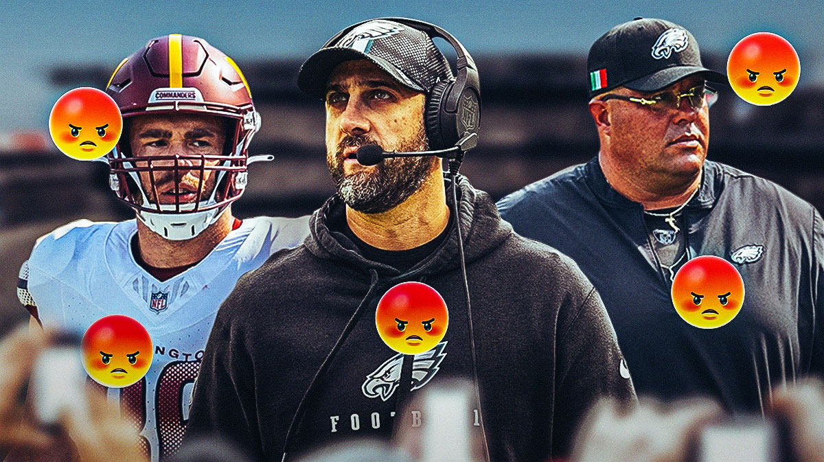 Zach Ertz, Nick Sirianni, Dom DiSandro. Angry emojis all around.