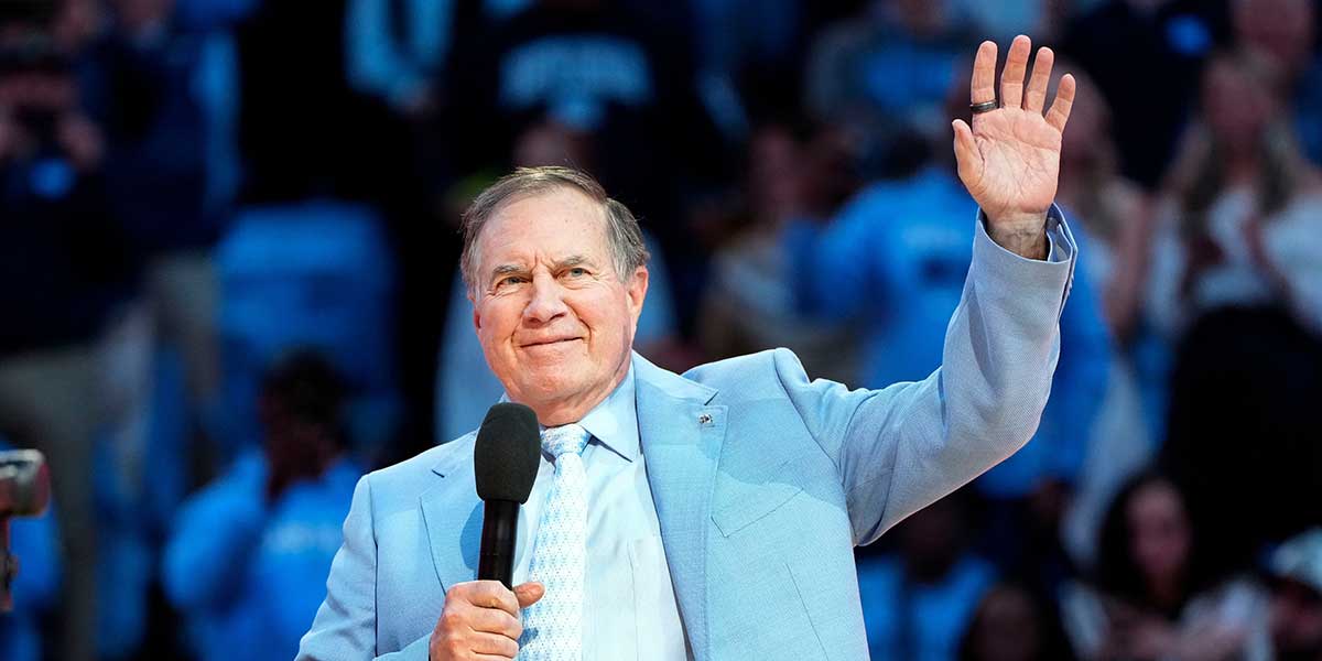 North Carolina Tar Heels head football coach Bill Belichick during half time at Dean E. Smith Center.