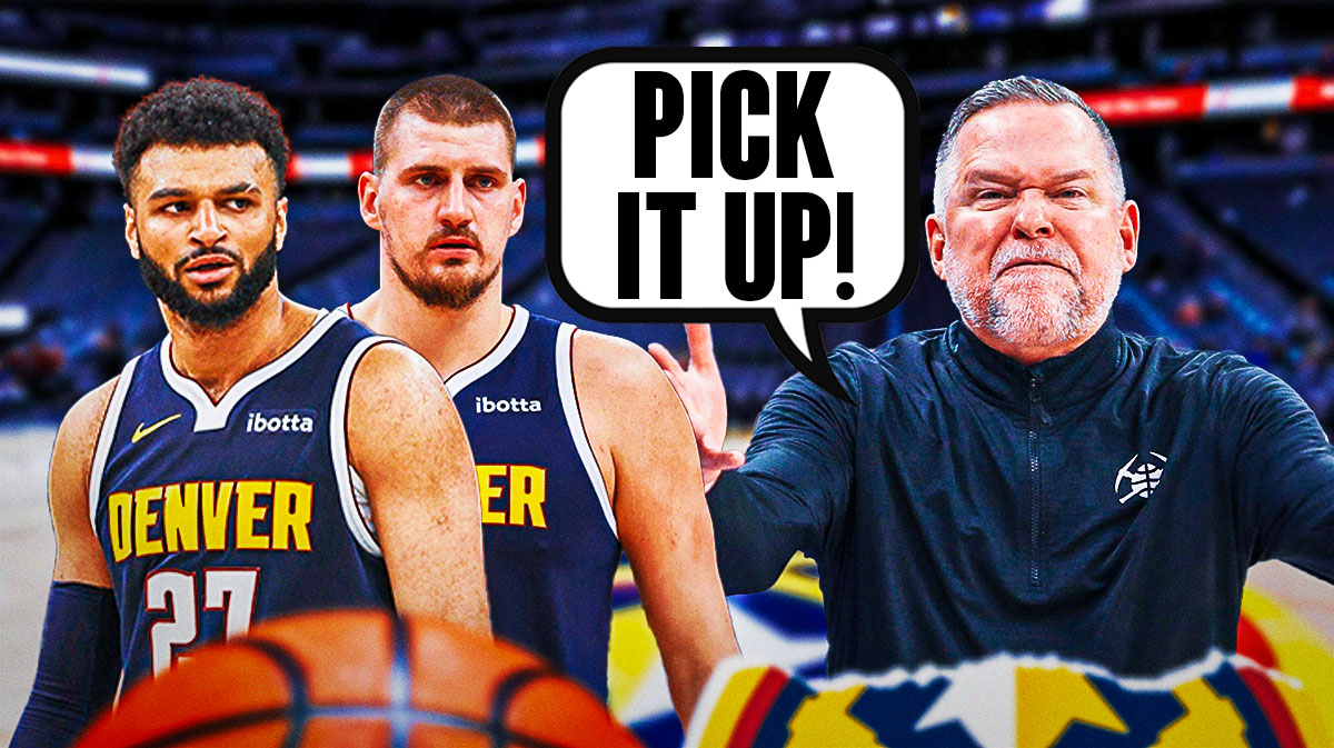 Michael Malone saying "Pick it up!" to Nikola Jokic and Jamal Murray