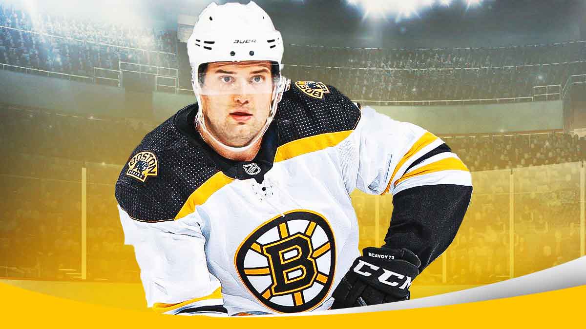New Bruins forward Oliver Wahlstrom in front of Boston's TD Garden