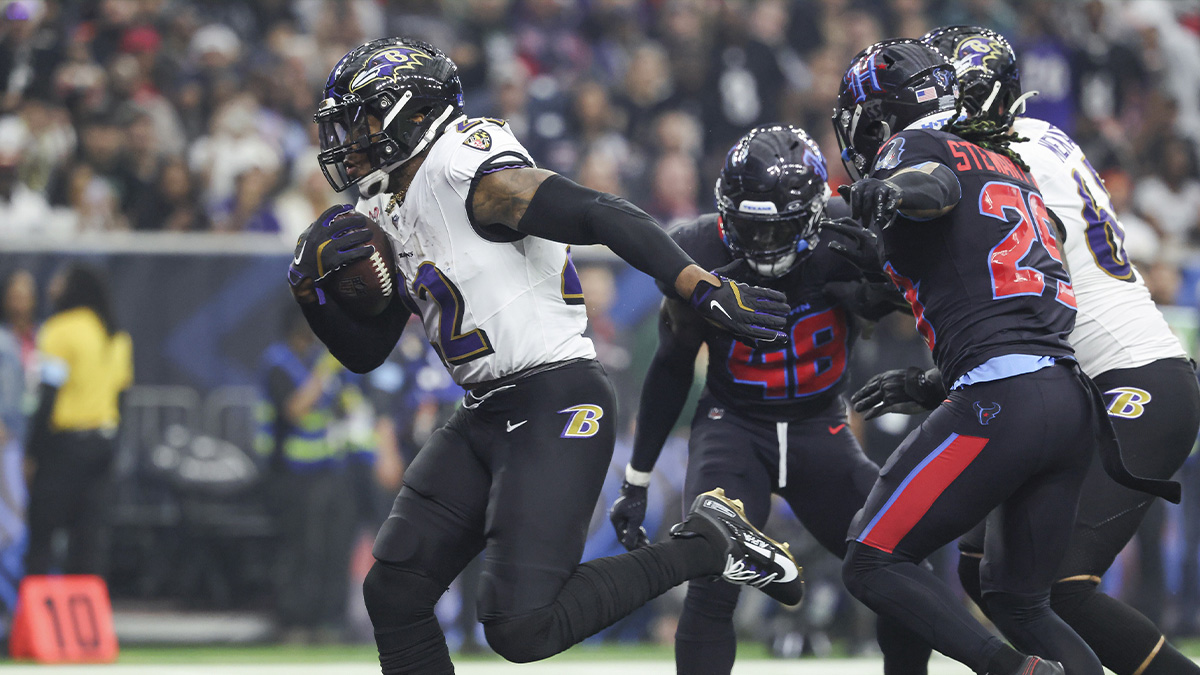 Baltimore Ravens running back Derrick Henry (22) runs into the end zone for a touchdown during the first quarter against the Houston Texans at NRG Stadium.