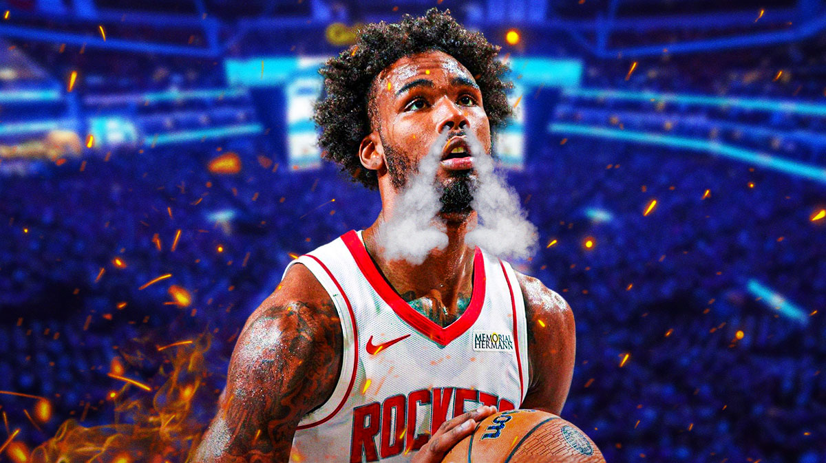 Rockets' Tari Eason with smoke vs. Kings