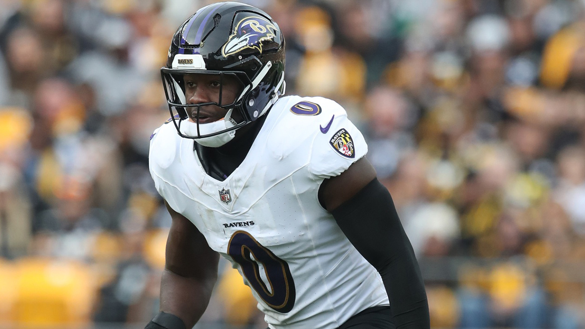 Nov 17, 2024; Pittsburgh, Pennsylvania, USA; Baltimore Ravens linebacker Roquan Smith (0) at Acrisure Stadium. Mandatory Credit: Charles LeClaire-Imagn Images