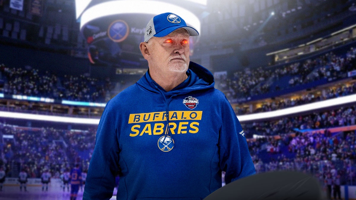 Lindy Ruff (Sabres head coach) with woke eyes