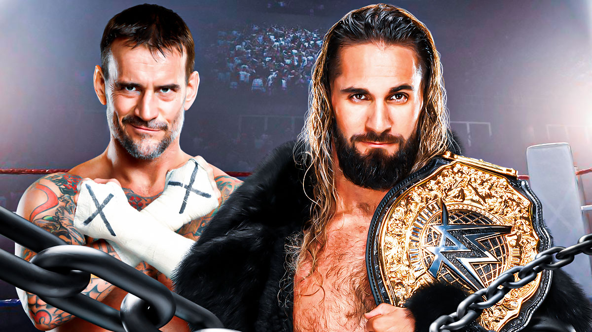 WWE stars CM Punk and Seth Rollins.