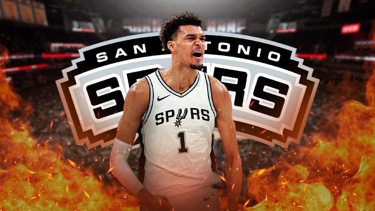 Spurs Victor Wembanyama surrounded by fire