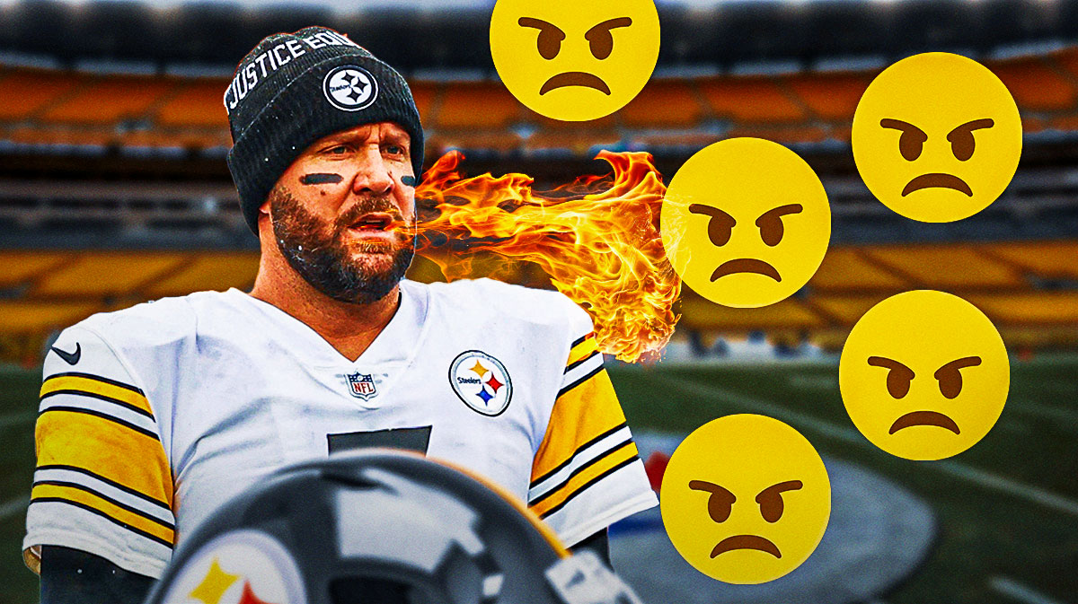 Ben Roethlisberger breathing fire with angry emojis near him