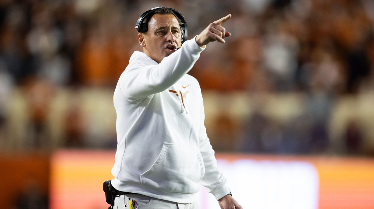 Texas Longhorns head coach Steve Sarkisian reacts against the Clemson Tigers during the second half of the CFP National playoff first round at Darrell K Royal-Texas Memorial Stadium.