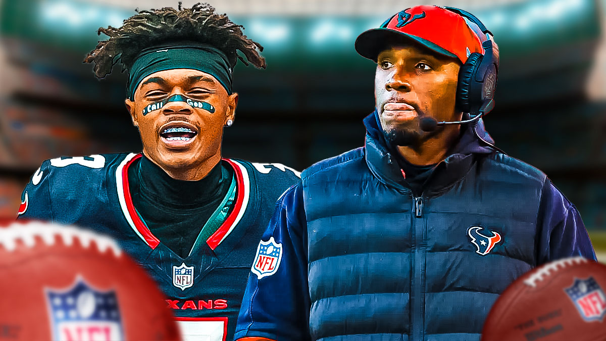 Texans WR Tank Dell, HC DeMeco Ryans