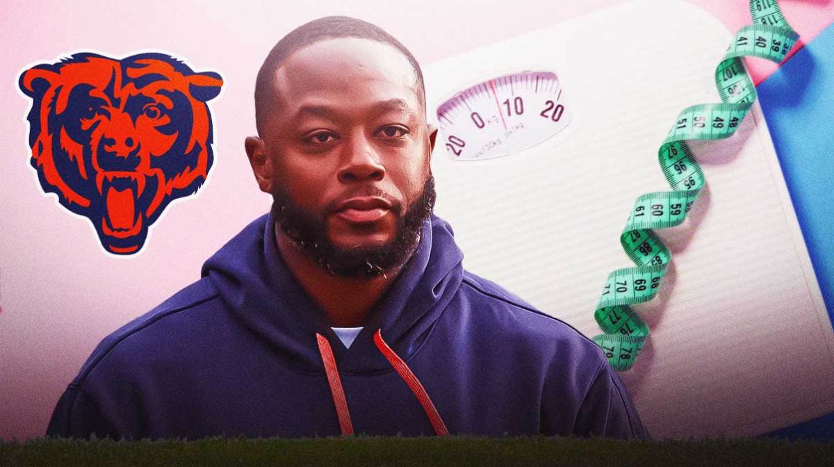 Thomas Brown in what looks like a weight loss ad. Bears logo in the background.