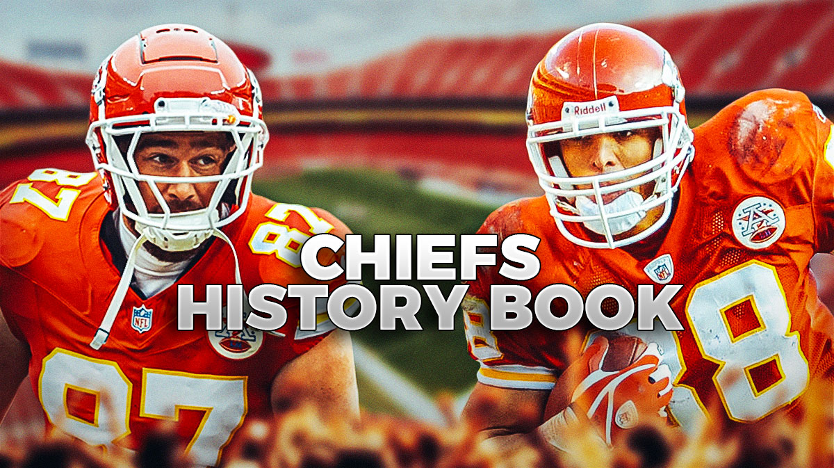 Chiefs Tony Gonzalez and Travis Kelce inside Arrowhead