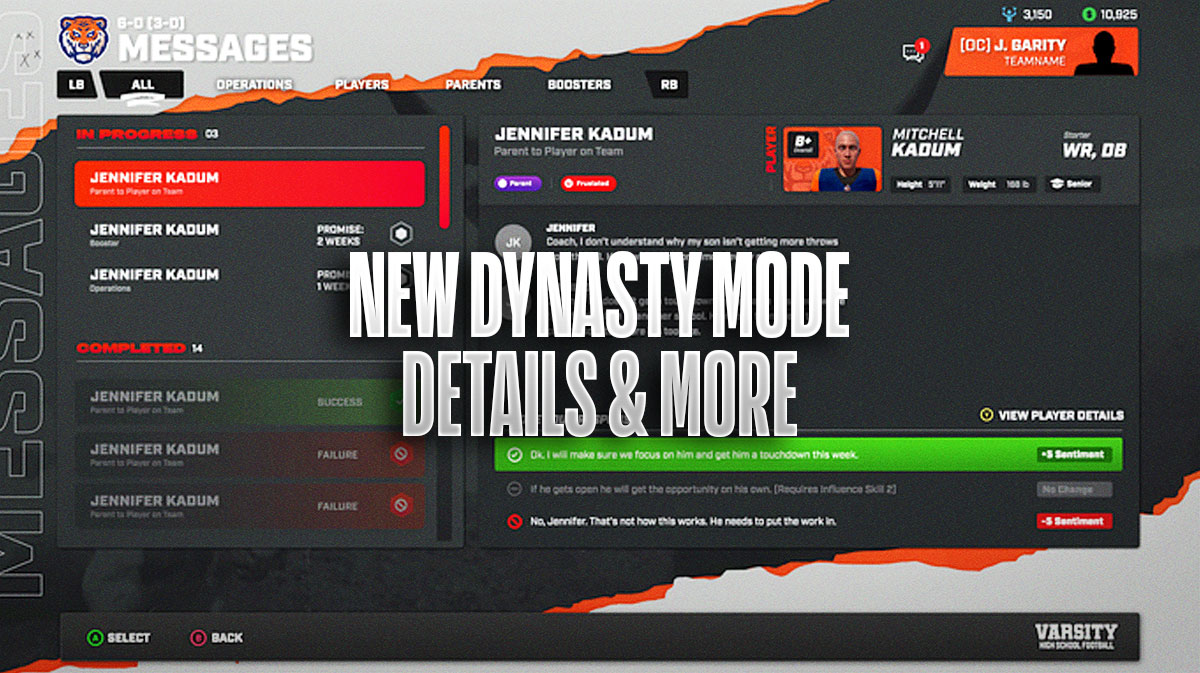 Varsity High School Football Game Reveals Dynasty Details