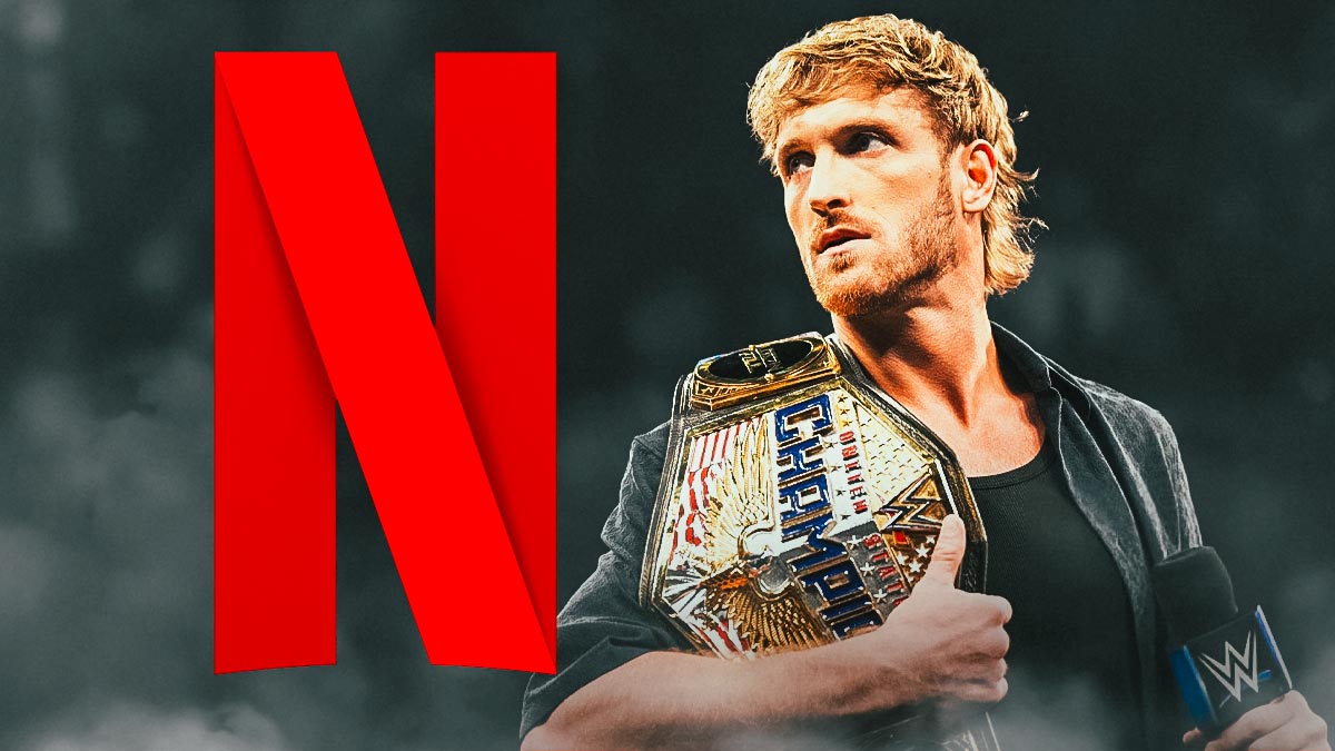 Netflix logo with WWE star Logan Paul, who made his return from retirement.