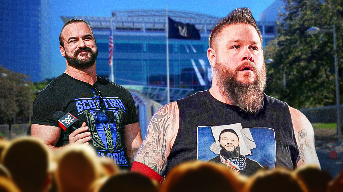Drew McIntyre and Kevin Owens outside of WWE HQ.