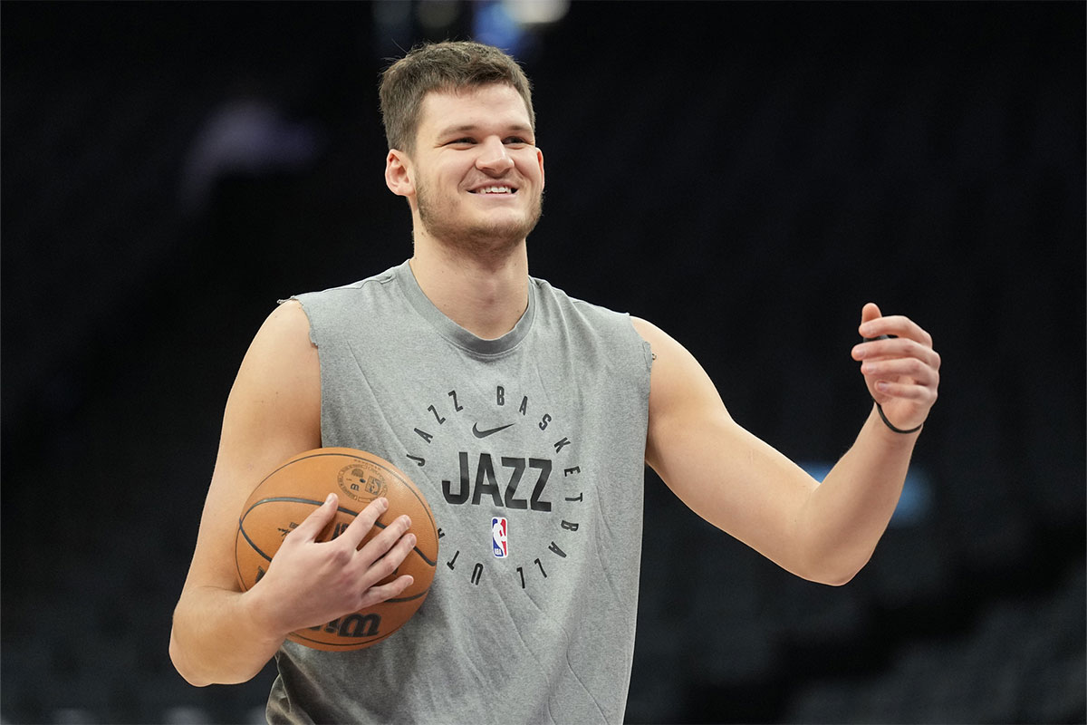 Utah Jazz center Walker Kessler (24) before the game against the Sacramento Kings at Golden 1 Center.