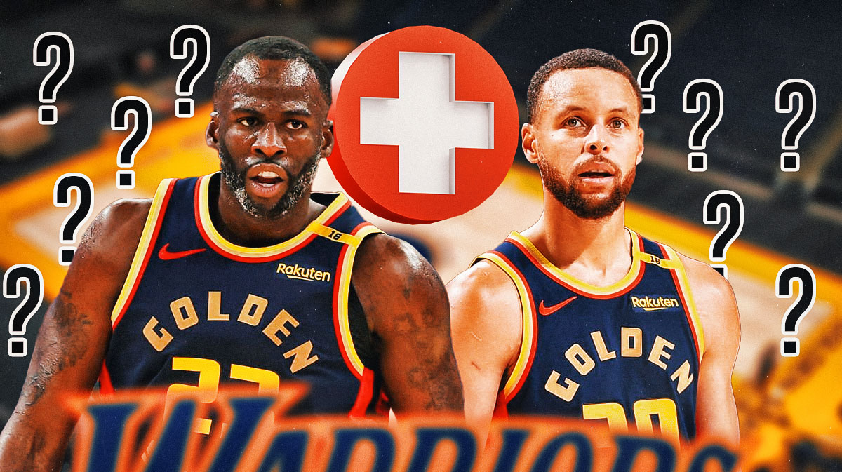 Warriors' Stephen Curry and Draymond Green with injury symbol