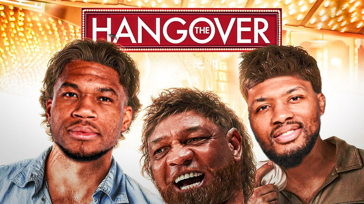 Bucks' Doc Rivers, Giannis and Dame mashed up with "The Hangover" movie image