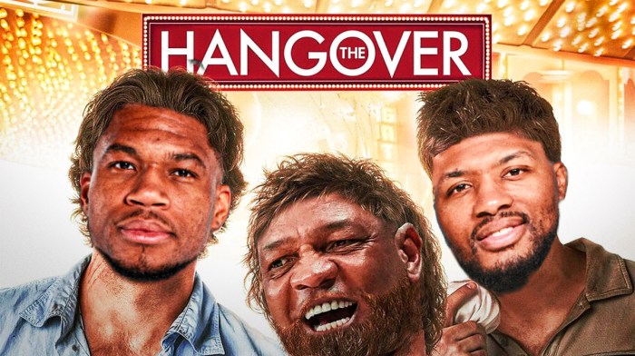 Bucks' Doc Rivers, Giannis and Dame mashed up with "The Hangover" movie image