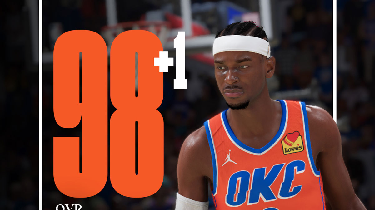 Shai Gilgeous-Alexander earns a 98 overall player rating in NBA 2K25