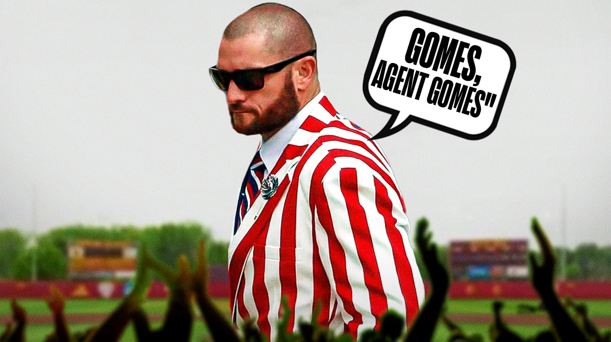 Jonny Gomes in a suit and tie saying "Gomes, Agent Gomes"