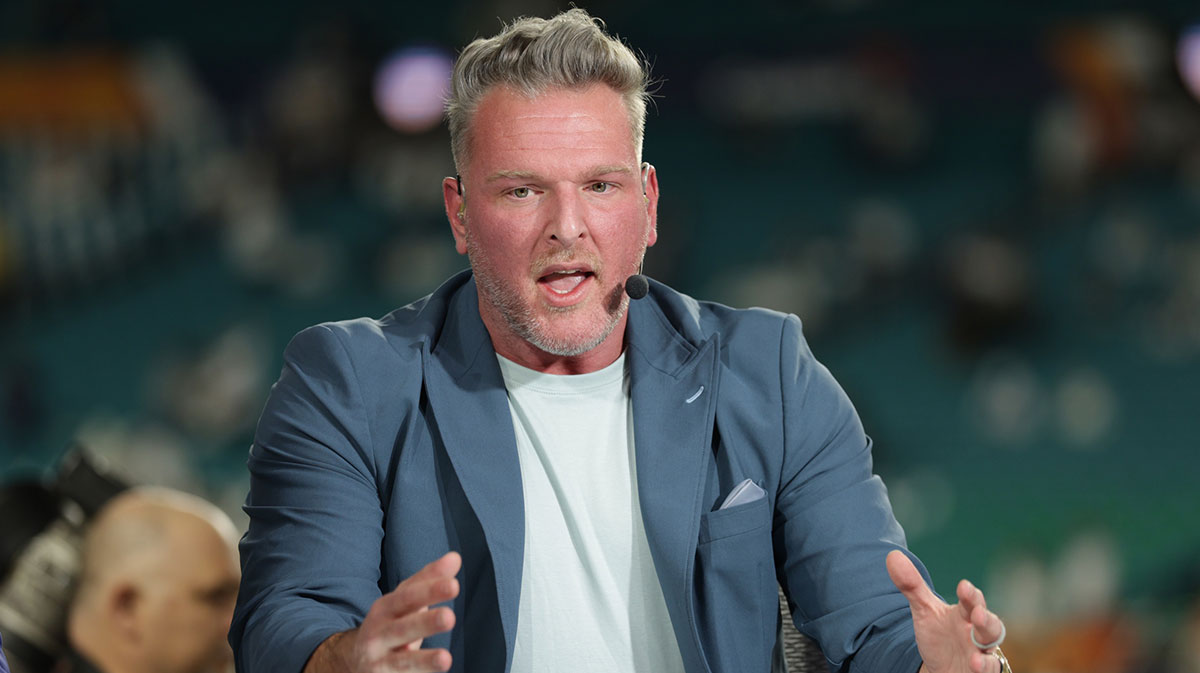 ESPN analysts Pat McAfee before the game between the Notre Dame Fighting Irish and the Penn State Nittany Lions in the Orange Bowl at Hard Rock Stadium.