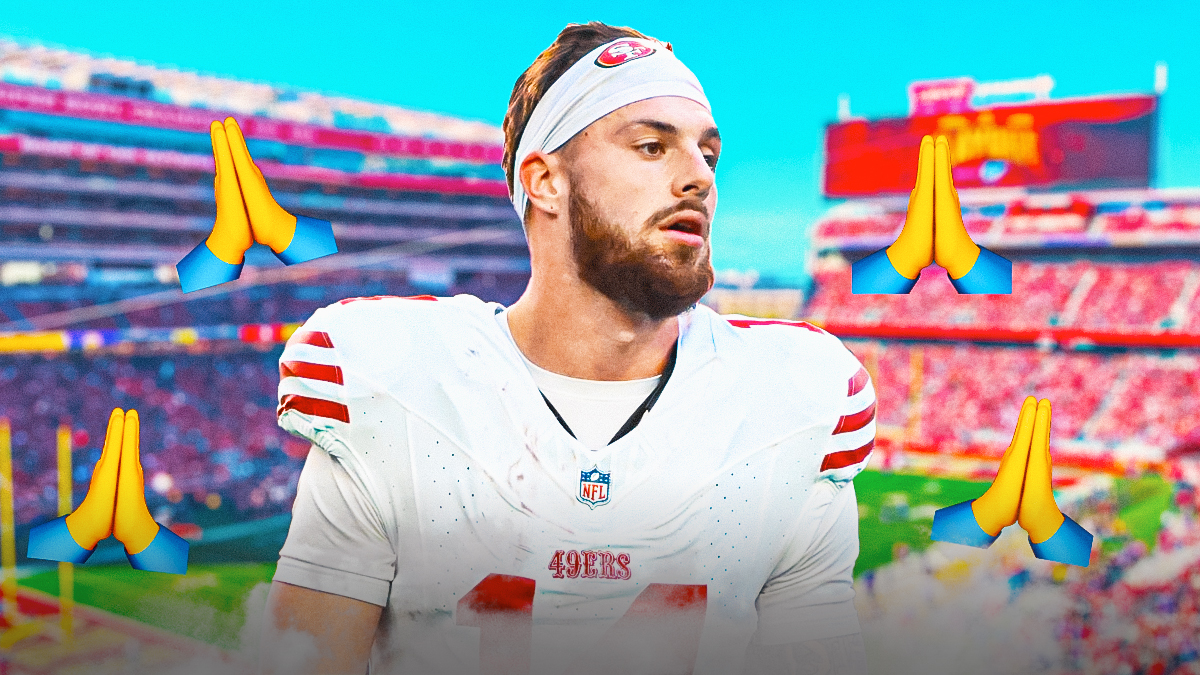 49ers WR Ricky Pearsall next to prayer hands emoji