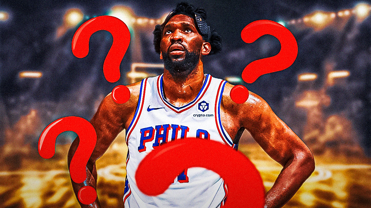 76ers' Joel Embiid surrounded by question marks