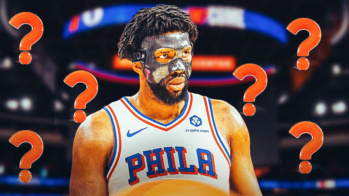 76ers' Joel Embiid surrounded by question marks