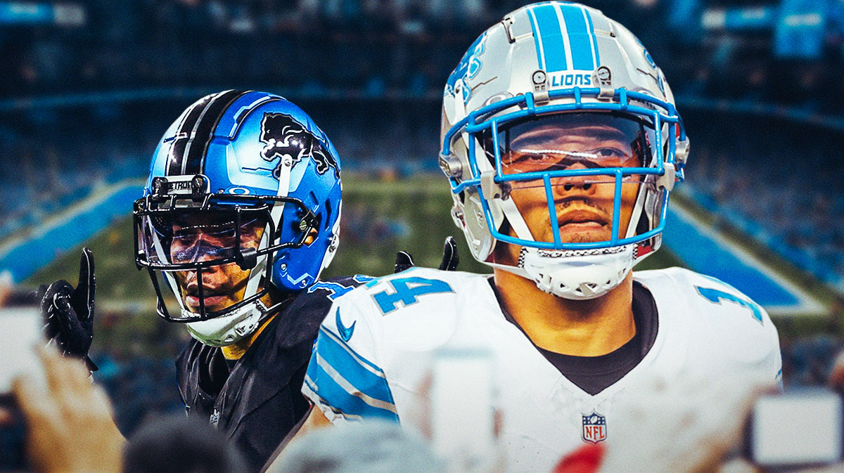 Lions, Equanimeous St. Brown, Amon-Ra St. Brown, Commanders, Lions Commanders, Amon-Ra St. Brown looking disappointed with Lions stadium in the background