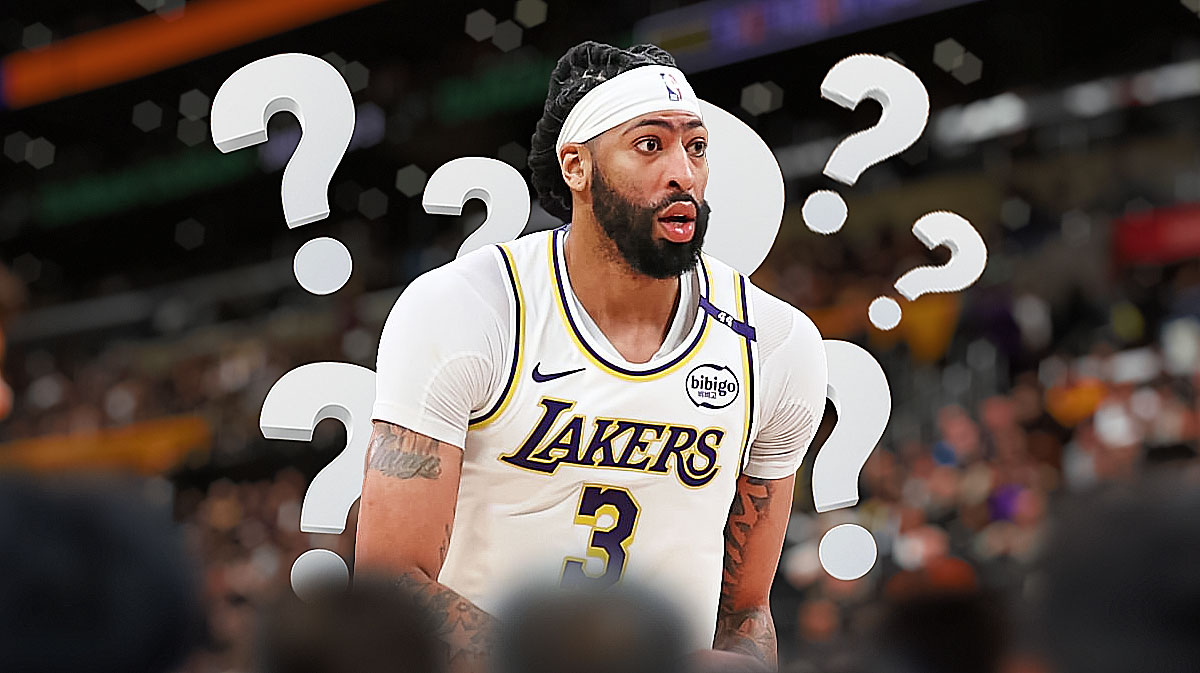 Anthony Davis with question marks around the picture.
