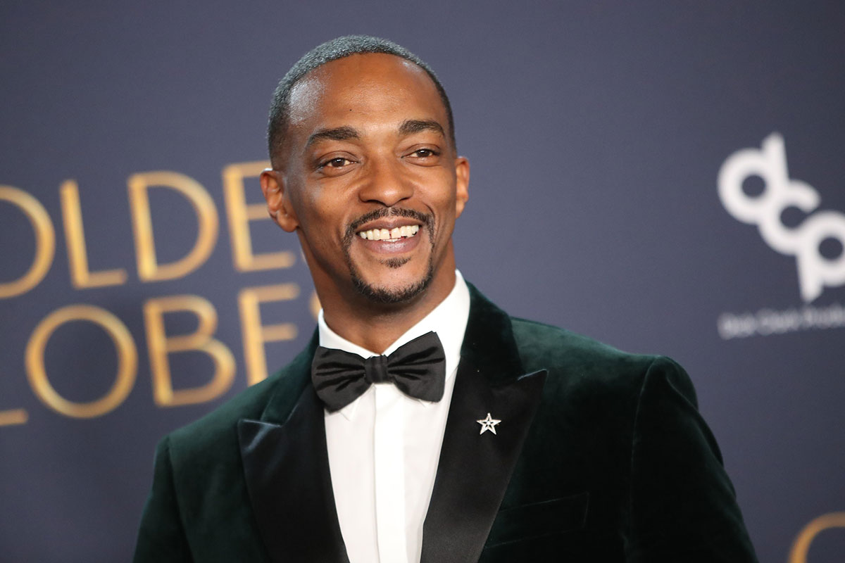 Anthony Mackie at the 2025 Golden Globes on January 5.