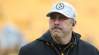 Pittsburgh Steelers offensive coordinator Arthur Smith looks on before the game against the Kansas City Chiefs at Acrisure Stadium.