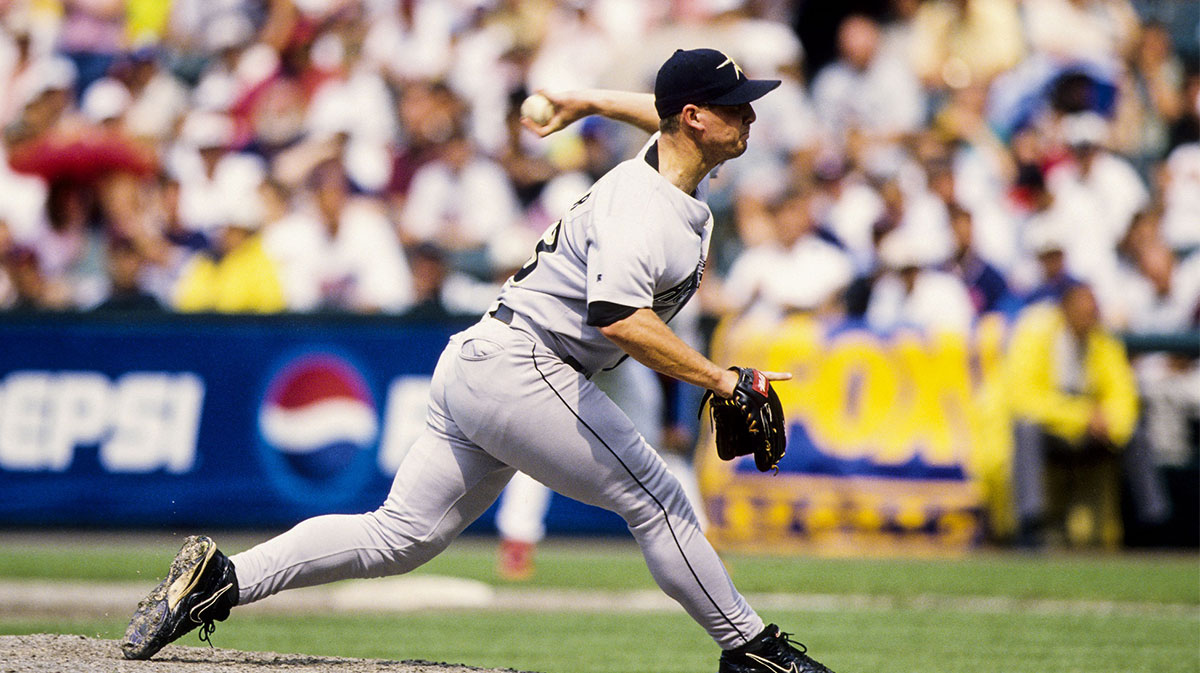 Houston Astros pitcher Billy Wagner in action on the mound during the 1998 season.