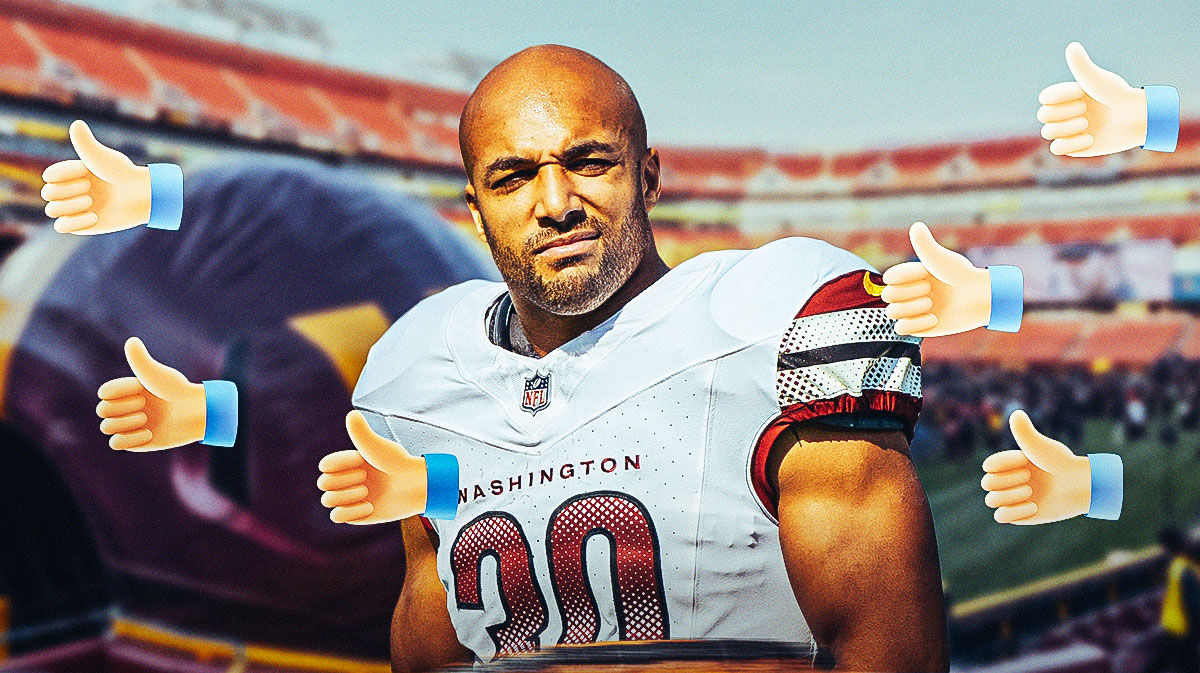 Austin Ekeler with thumbs-up emojis around the picture.
