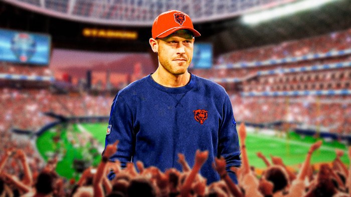 Photo: Bears fans cheering, Ben Johnson in front in Bears coaching gear