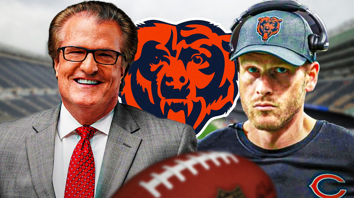 Mel Kiper next to Bears Ben Johnson