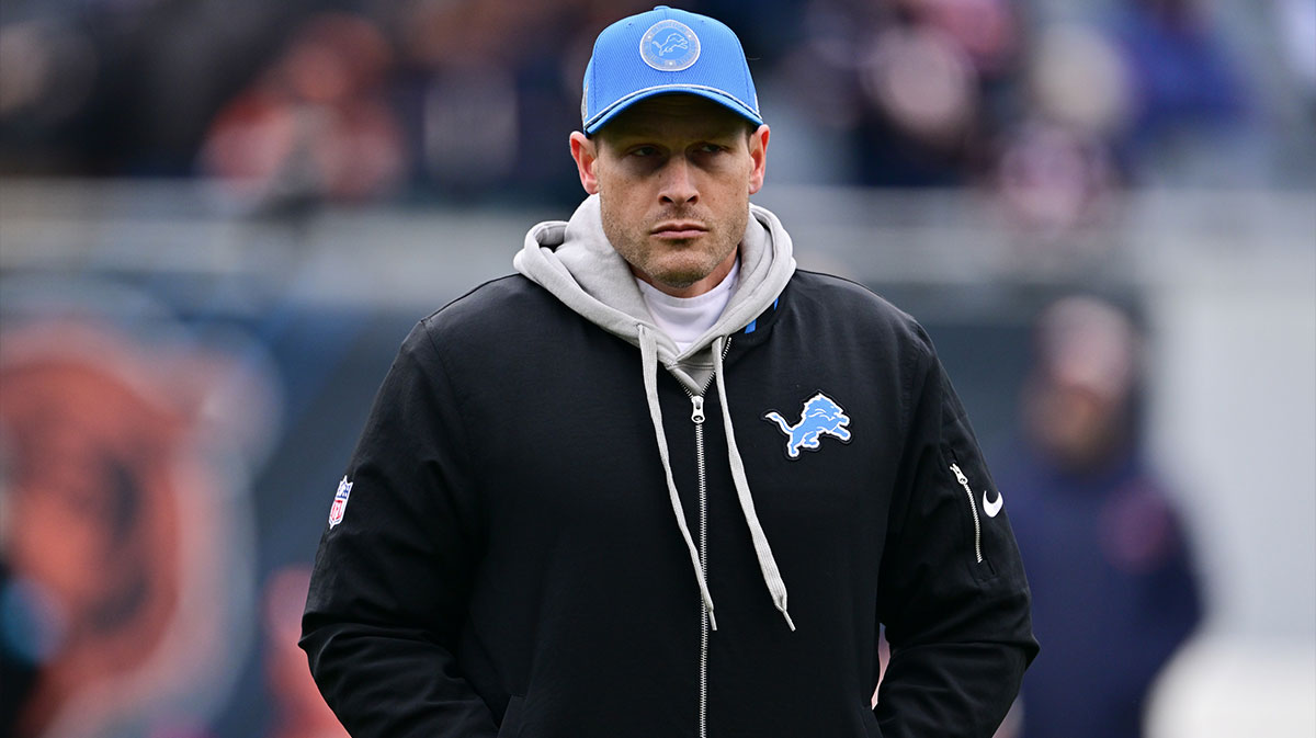 Detroit Lions offensive coordinator Ben Johnson before the game against the Chicago Bears at Soldier Field. 