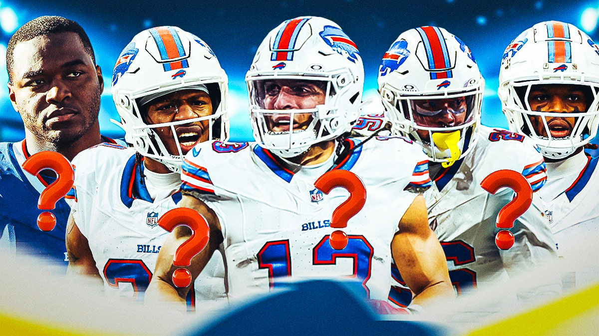 Bills Amari Cooper, Rasul Douglas, Mack Hollins, Ty Johnson, and Damar Hamiln with question marks all around