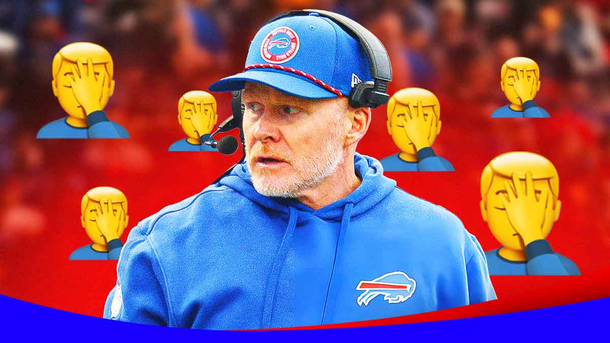 Bills HC Sean McDermott surrounded by face-palm emojis