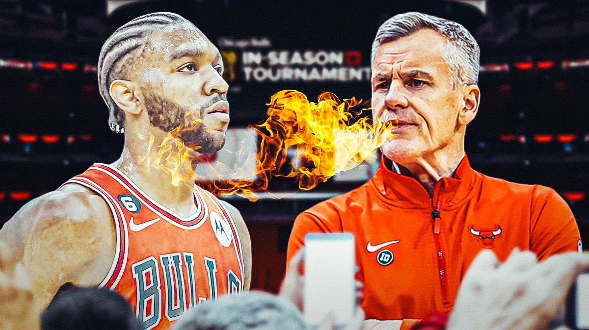 Bulls coach Billy Donovan breathing fire on a freezing Patrick Williams