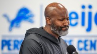 Detroit Lions Executive Vice President & General Manager Brad Holmes speaks to the press about their season, how it ended and what’s next at the Detroit Lions headquarters and training facility in Allen Park, Mich., Thursday, Jan. 23, 2025.
