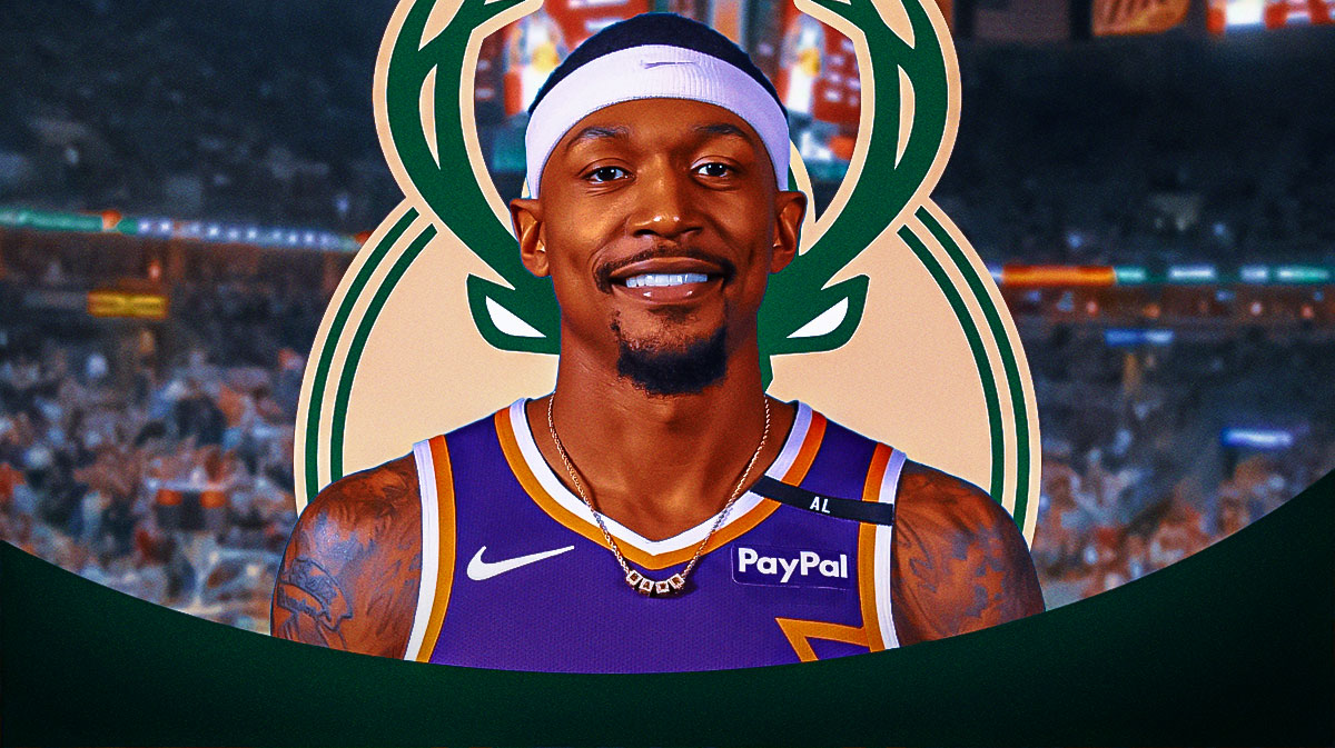 Phoenix Suns player with Milwaukee Bucks logo