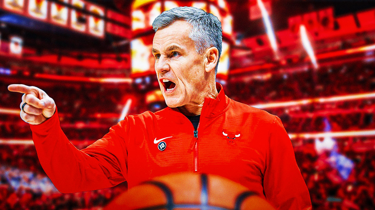 Bulls, Billy Donovan, Billy Donovan Bulls, 76ers, Bulls 76ers, Billy Donovan looking mad with Bulls arena in the background
