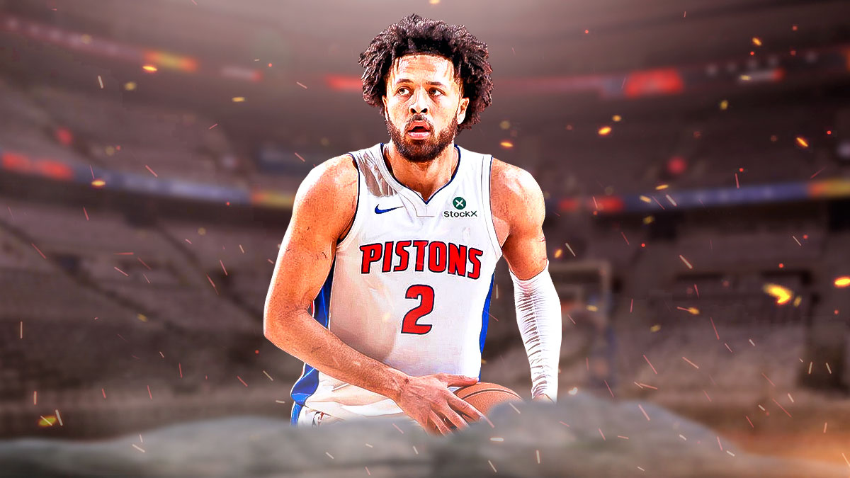 Pistons' Cade Cunningham with flames all around him