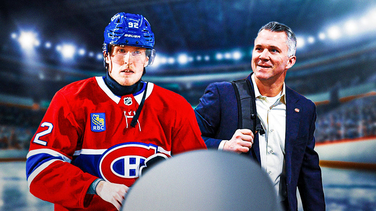 Canadiens forward Patrik Laine and coach Martin St. Louis