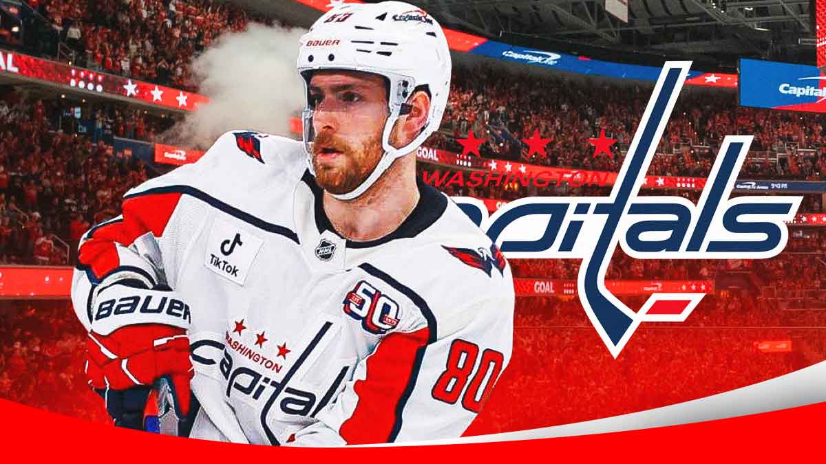 Capitals star Pierre-Luc Dubois speaks after scoring twice against the Canucks.